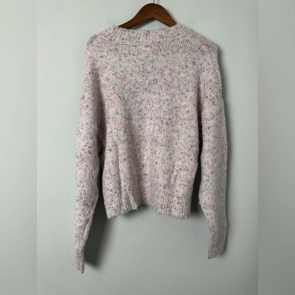 NWT Spiritual Gangster Beatrice Peace Out Wool Blend Speckled Sweater in Birch M